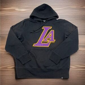LA Lakers Hoodie Men’s M Black Sweatshirt Pullover Los‎ Angeles Basketball NBA